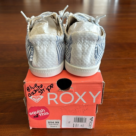 ROXY Bayshore Slip-on Sneaker (blue/white stripe) - Brand new in box - Size 7.5 - Picture 5 of 8